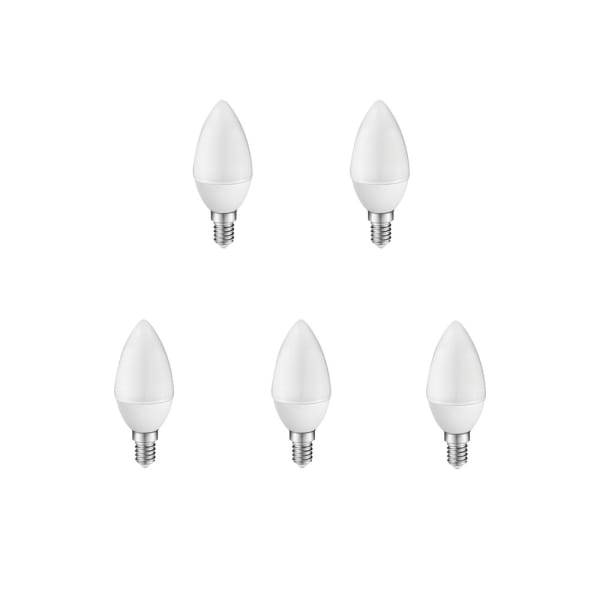 Pack 5 bombillas a2bc LED c30 e14 6w luz fría 6000k