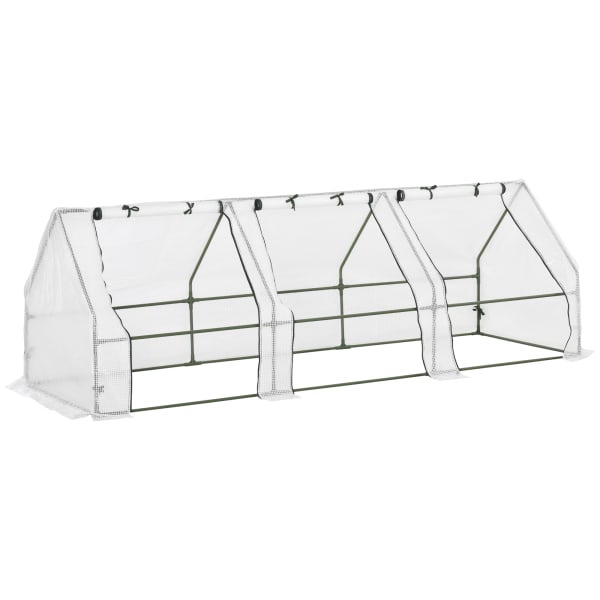 Invernadero de terraza acero, pe color blanco 270x90x90 cm outsunny