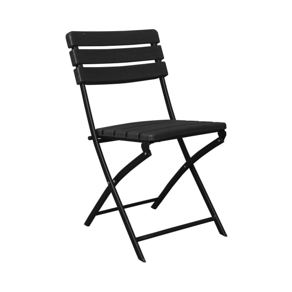 Cadeira dobrável efeito madeira preta 55x46x81cm 7house