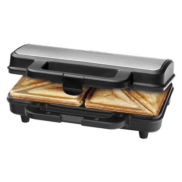 Sandwichera, 2 sandwiches xxl, placas antiadh proficook st 1092 negro/plata