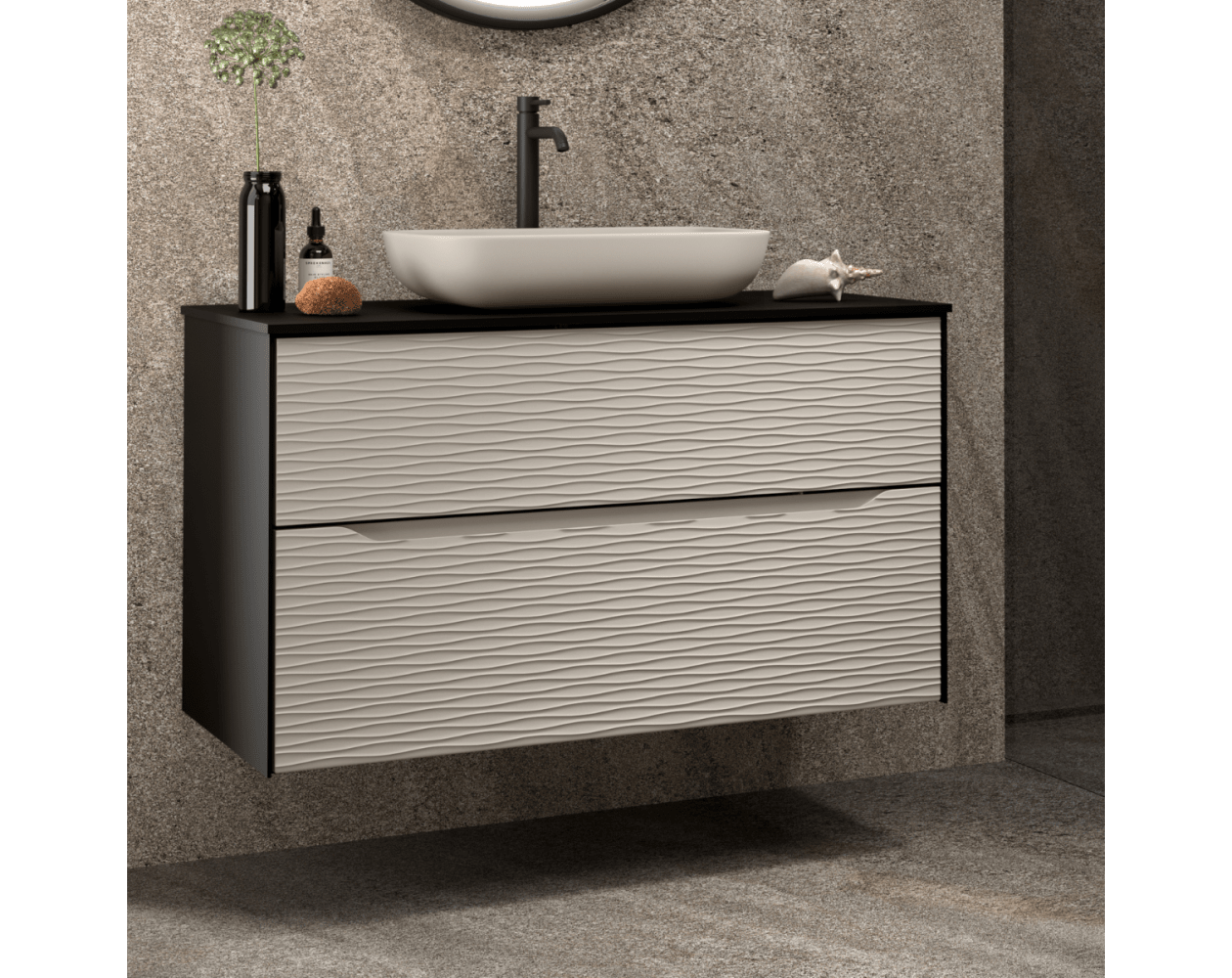 Mueble lavabo VIREO 100cm con lavabo negro - color a elegir for only 799,00  € von Bernstein Badshop