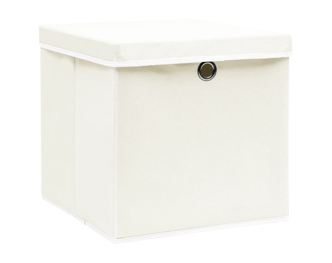Cajas de almacenaje con tapas 4 unidades tela blanco 32x32x32cm