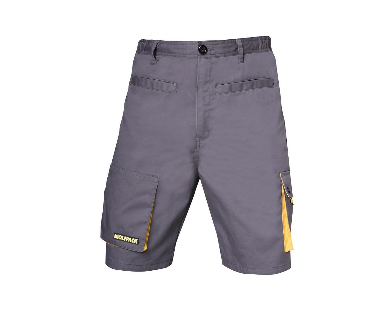 Pantalones cortos detrabajo, multibolsillos, resistentes, gris/amarillo  talla 38/40 s