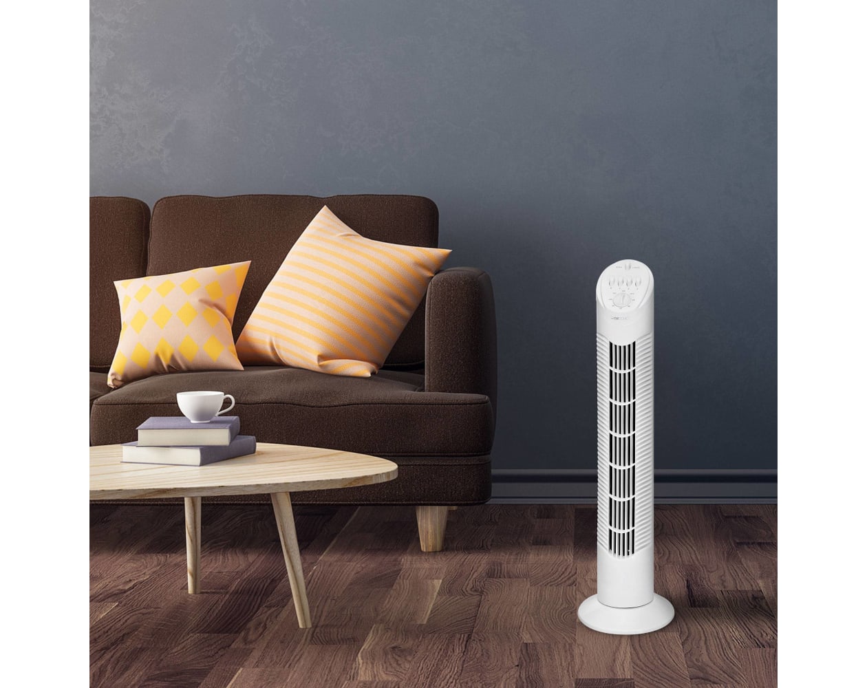 Ventilador Torre Silencioso - 3 Velocidades, 50W, Oscilante, Blanco | Perfecto Para Dormitorio