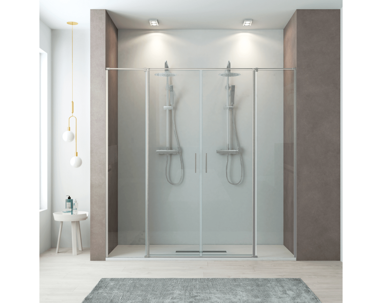 Mampara de ducha fijo + abatible altura 200 cm - Serie 7