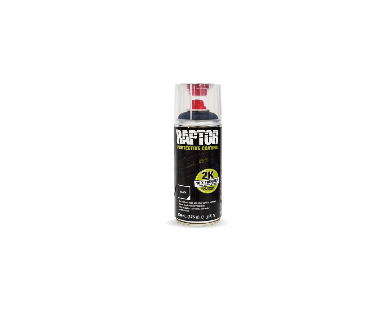 Spray pintura raptor 2k negro 400 ml