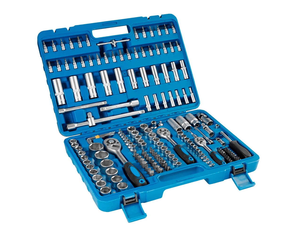 Caja de herramientas, caja de herramientas pequeña de acero antioxidante  azul para herramientas de reparación de automóviles
