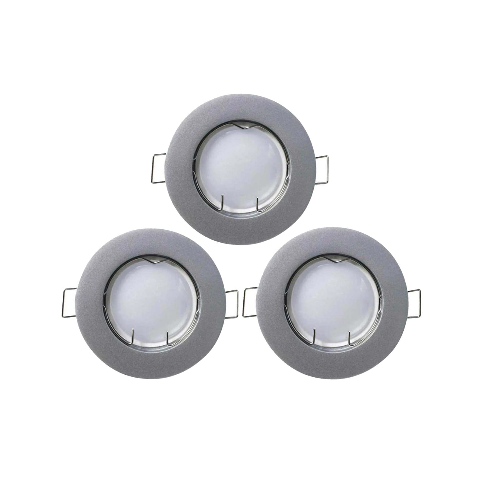 Pack 3 focos led empotrables redondos gu10 7w 525lm ø7cm aluminio