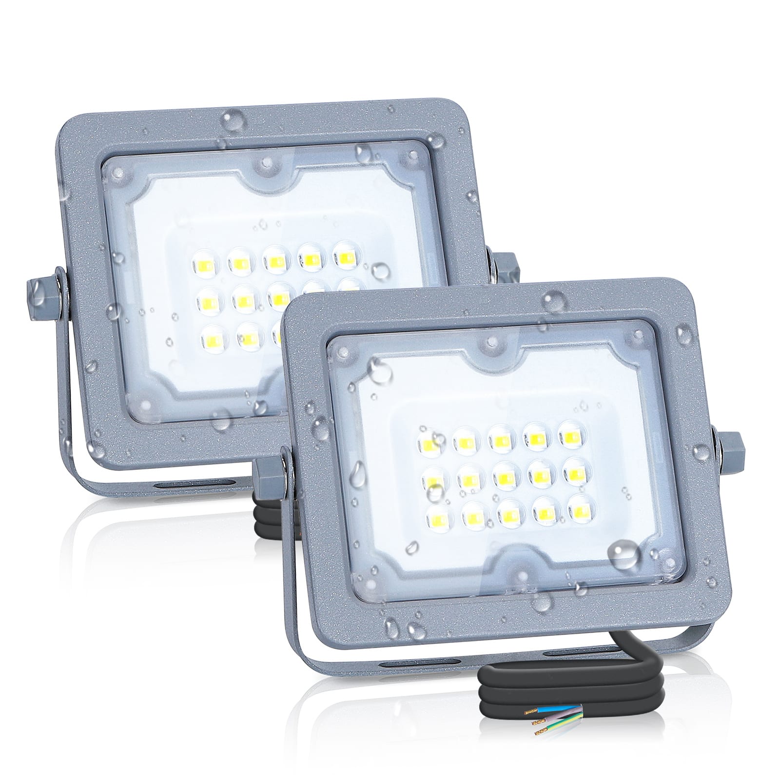 Aigostar Focos Led Exterior 10W Luces Exterior 4000K 900LM IP65, 2