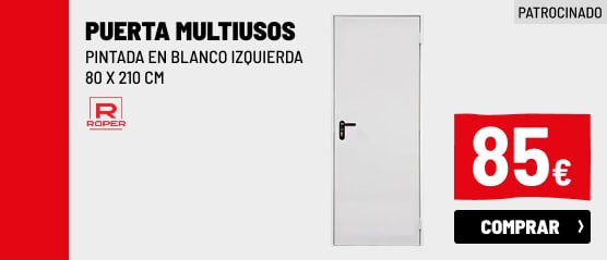 Puerta multiusos blanca gofrada izquierda 210 x 80 cm
