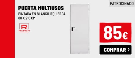 Puerta multiusos blanca gofrada izquierda 210 x 80 cm