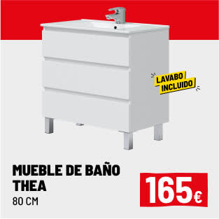 Mueble de baño Thea con lavabo 3 cajones blanco 80cm