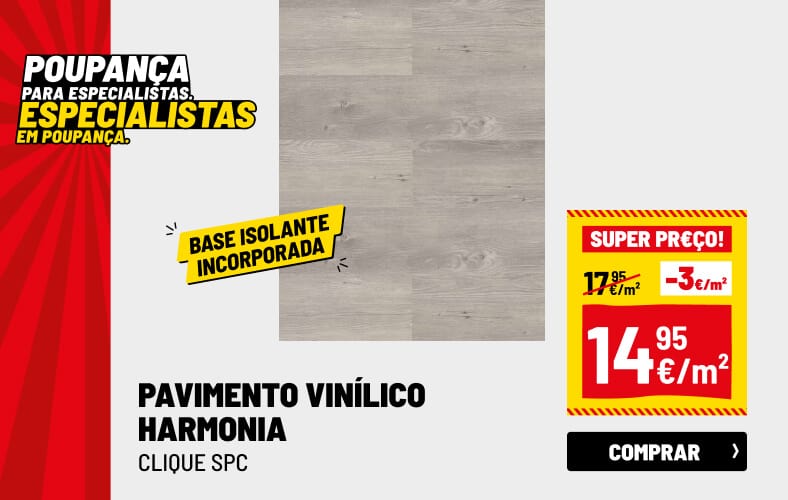 Pavimento vinílico Clique SPC Carvalho cizento com isolamento incorporado Harmonia