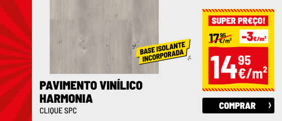 Pavimento vinílico Clique SPC Carvalho cizento com isolamento incorporado Harmonia