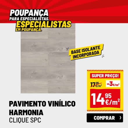 Pavimento vinílico Clique SPC Carvalho cizento com isolamento incorporado Harmonia