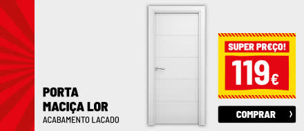 Porta de Interior maciça lacada branca LOR 70 cm direita com moldura GEOM