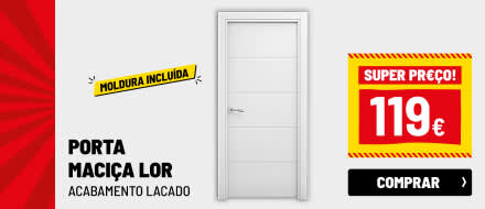 Porta de Interior maciça lacada branca LOR 70 cm direita com moldura GEOM