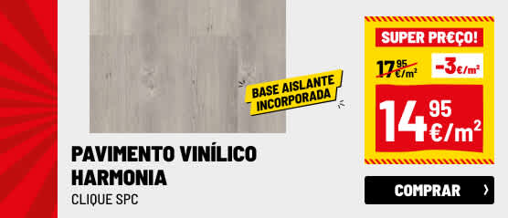 Pavimento vinílico Clique SPC Carvalho cizento com isolamento incorporado Harmonia