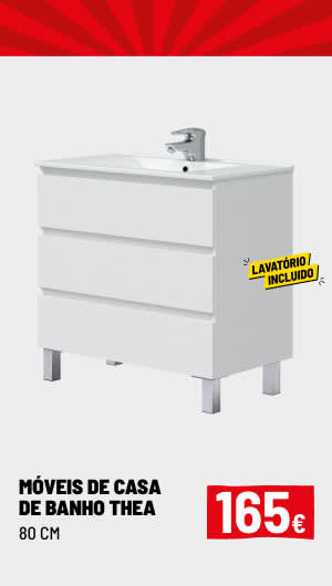Móvel de casa de banho Thea com lavatório 3 gavetas branco 80cm