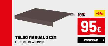 Toldo manual 3x2m taupe poly