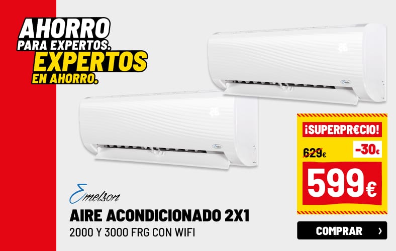 Aire acondicionado multisplit 2x1 2250 frg + 3000 frg Wi-Fi Emelson