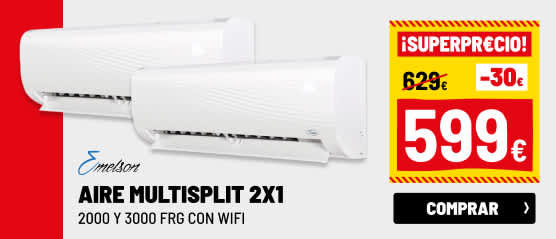 Aire acondicionado multisplit 2x1 2250 frg + 3000 frg Wi-Fi Emelson