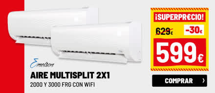 Aire acondicionado multisplit 2x1 2250 frg + 3000 frg Wi-Fi Emelson