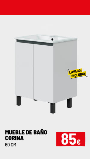 Mueble de baño Corina con lavabo blanco y negro 60cm