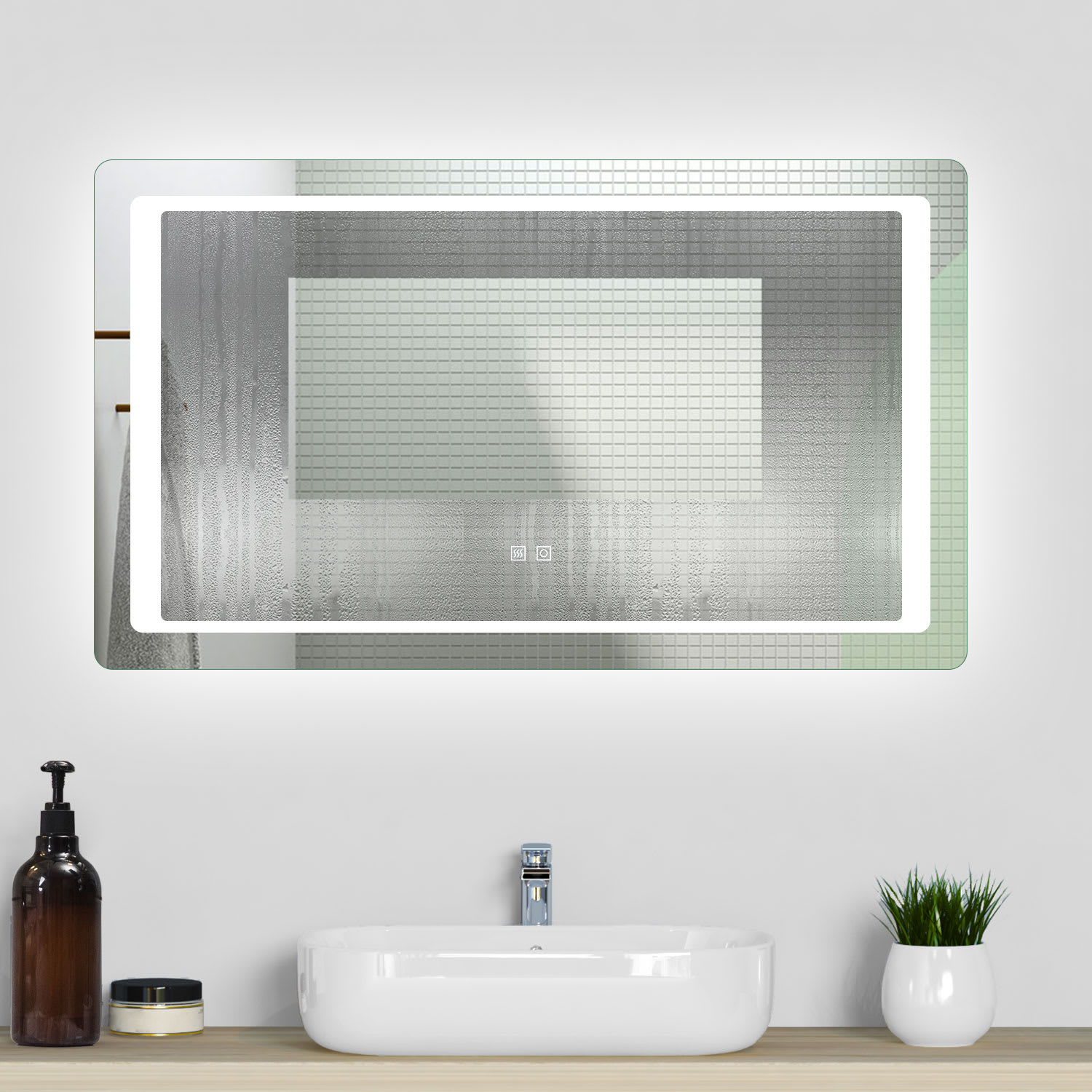 Espelho Casa de Banho com Luz LED e Anti-embaçante 70x50 cm Taif - efectoLED
