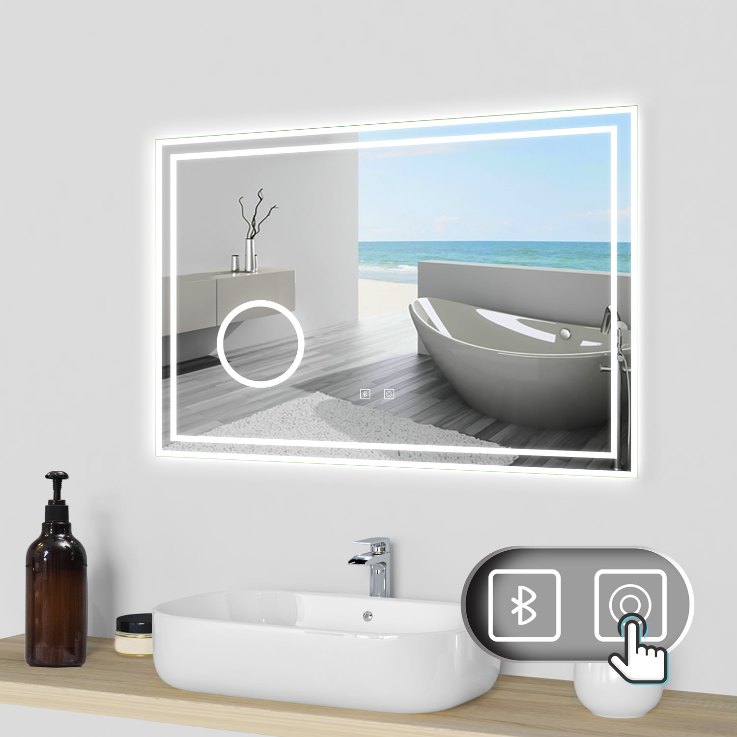 Espejo Bluetooth y LED Para Baño