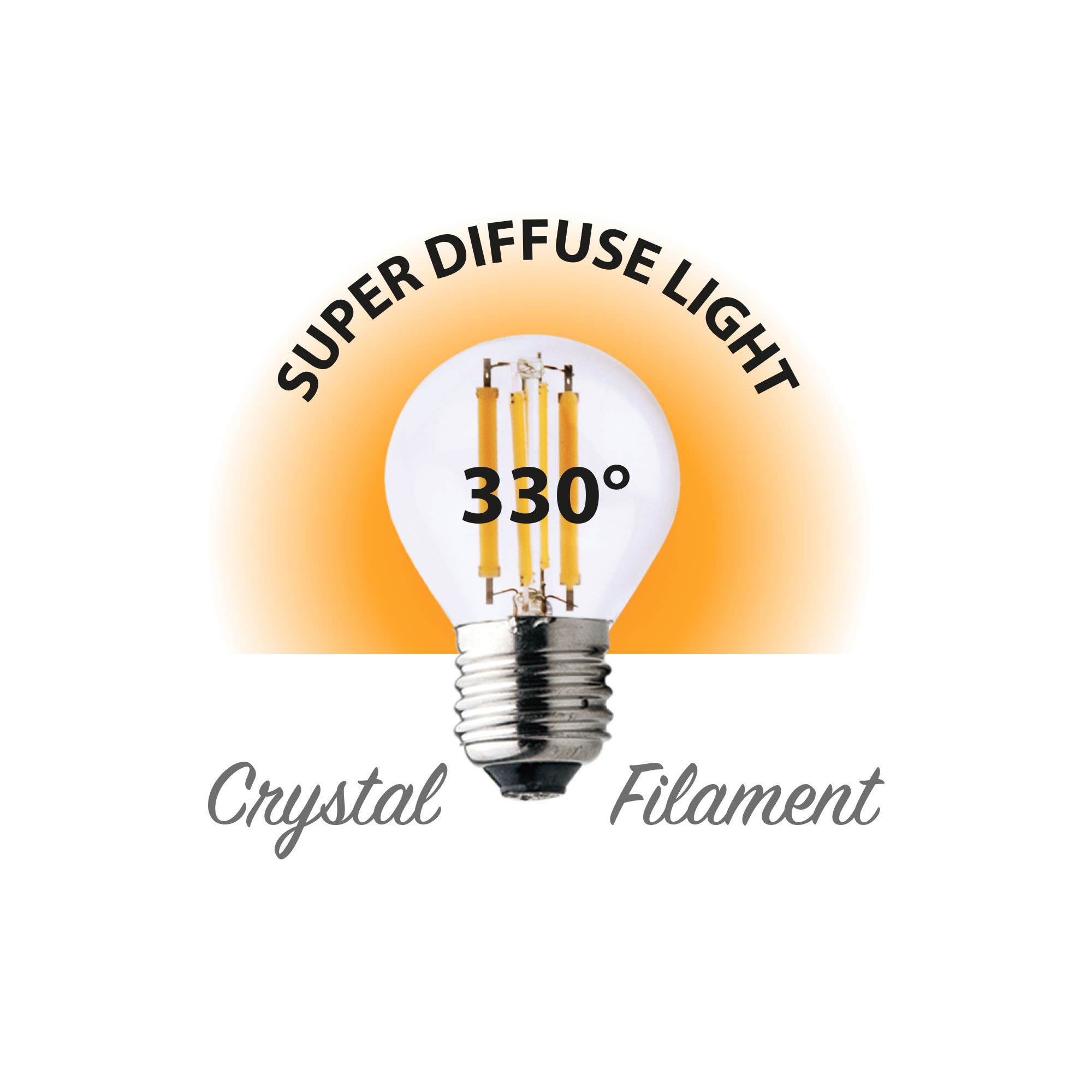 Bombilla de filamento LED Opal, esfera P45, 4W/470lm, casquillo