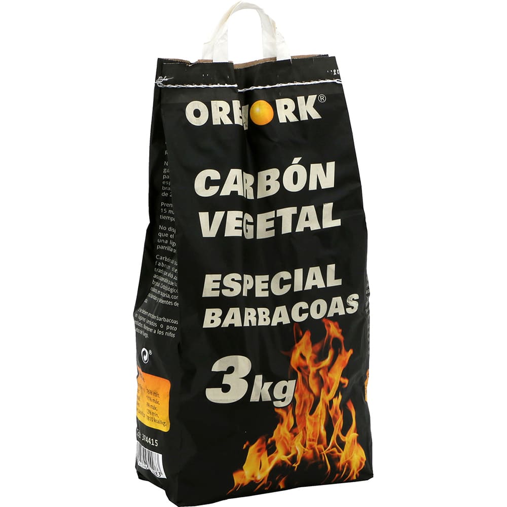 Carbón vegetal ecológico barbacoas 3 quilos