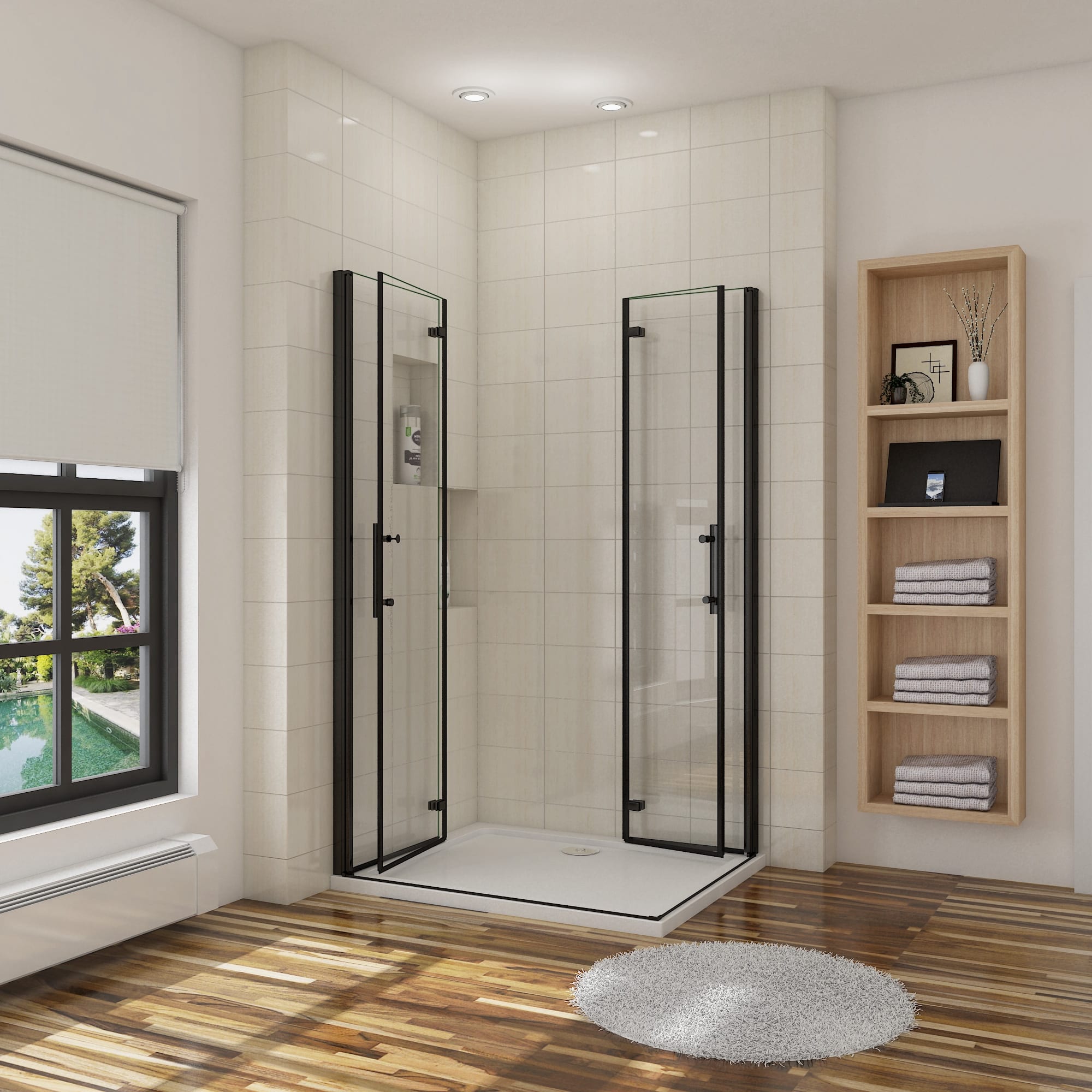 Organizador colgante Shower Door para puerta ducha con ganchos