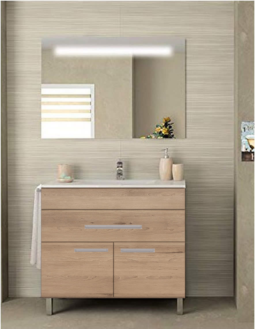 Mueble de Baño BAHIA incluye lavabo y espejo 70x45Cm Estepa