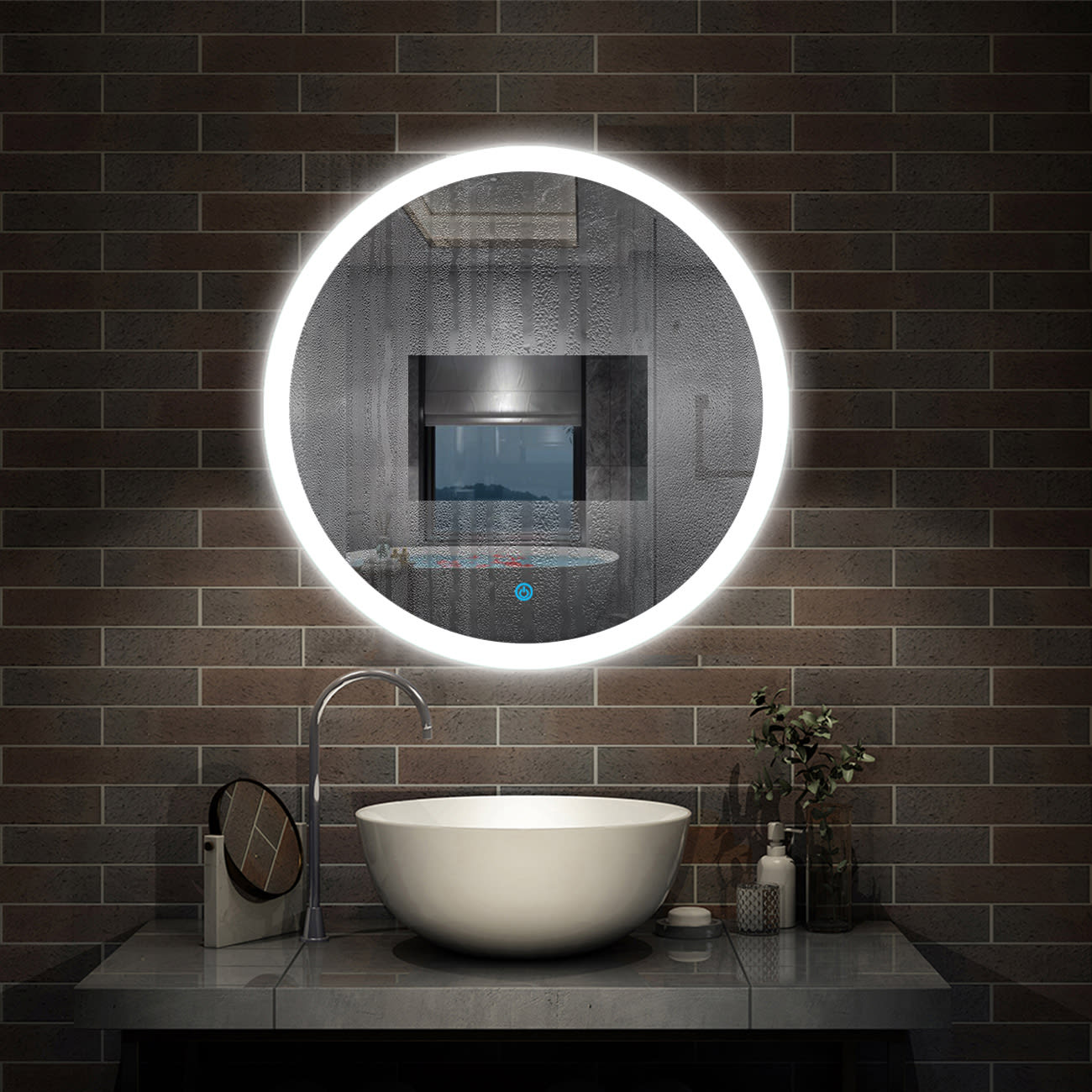 Espelho Casa de Banho com Luz LED e Anti-embaçante Ø60 cm Minna - efectoLED