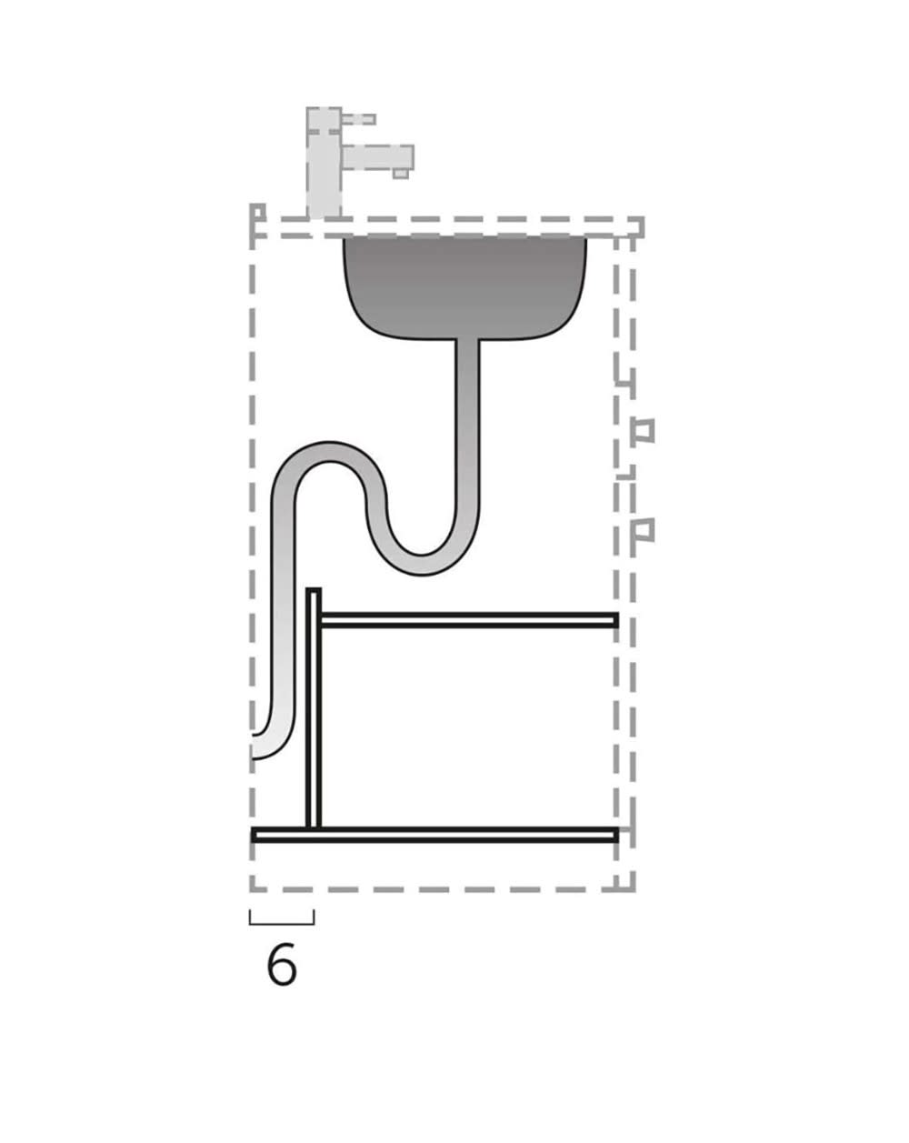 Mueble de Baño Suspendido con Lavabo Cerámico, 60 cm - Cromo Brillo - Mist  Mate