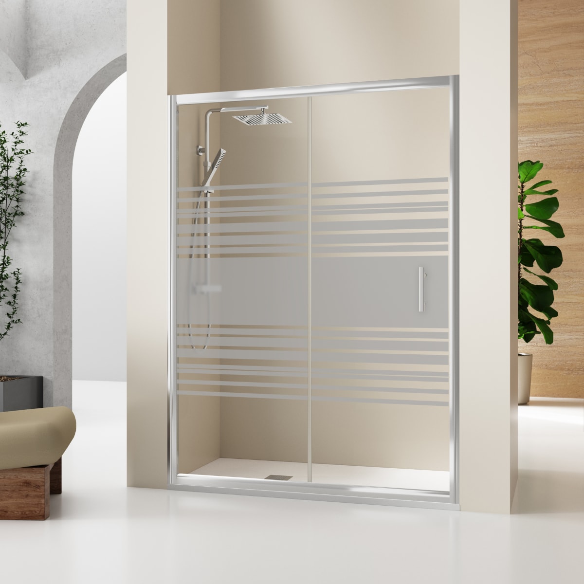 Plato de ducha con marco blanco 70x170 cm