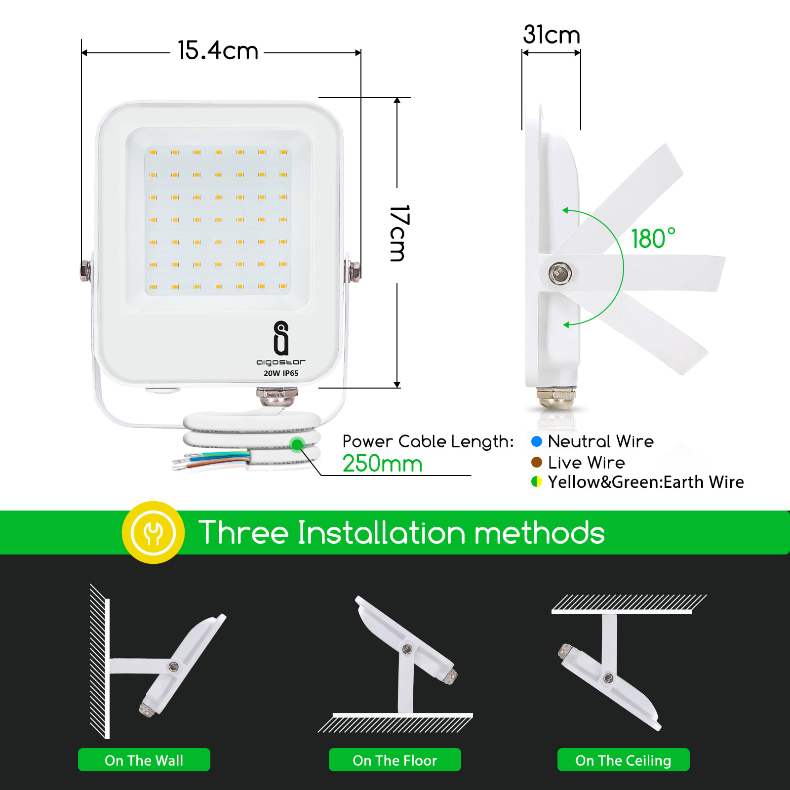 30w Foco Led Con Sensor Movimiento, 2700lm, Ip65, 4000k, Aigostar con  Ofertas en Carrefour