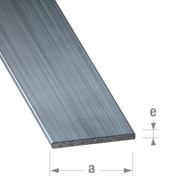 Perfil liso de acero estirado 100 x 2,5 x 0,2 cm