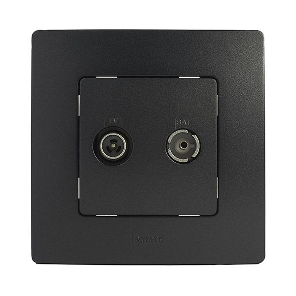 Base intermedia tv-fm/sat negro