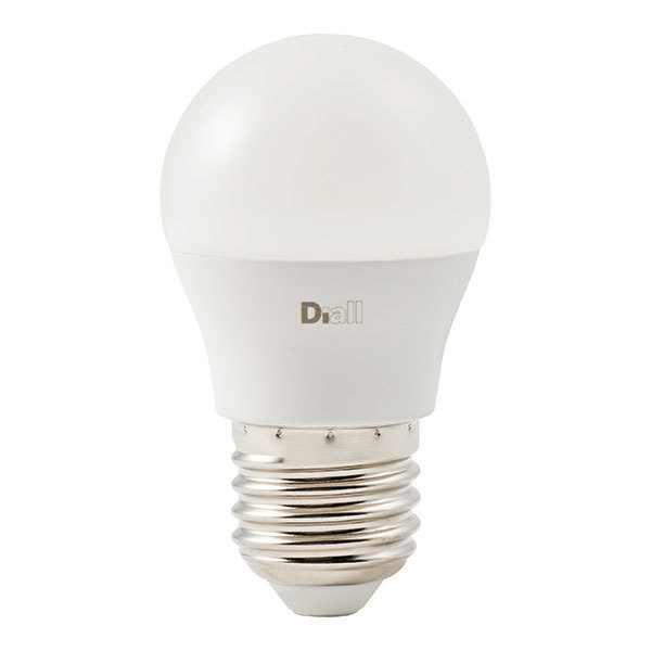 Lâmpada LED Diall miniglobo opalino E27 5,7 W luz amarela