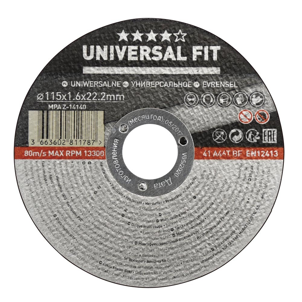 Disco corte multi-material universal 115 x 1,6 mm