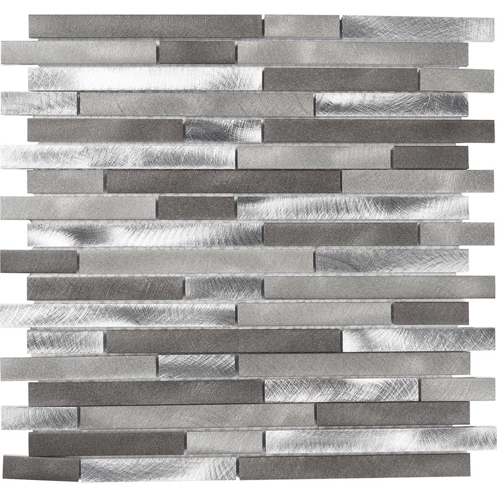 Malha de mosaico naplo cinzento prata 30 x 30 cm