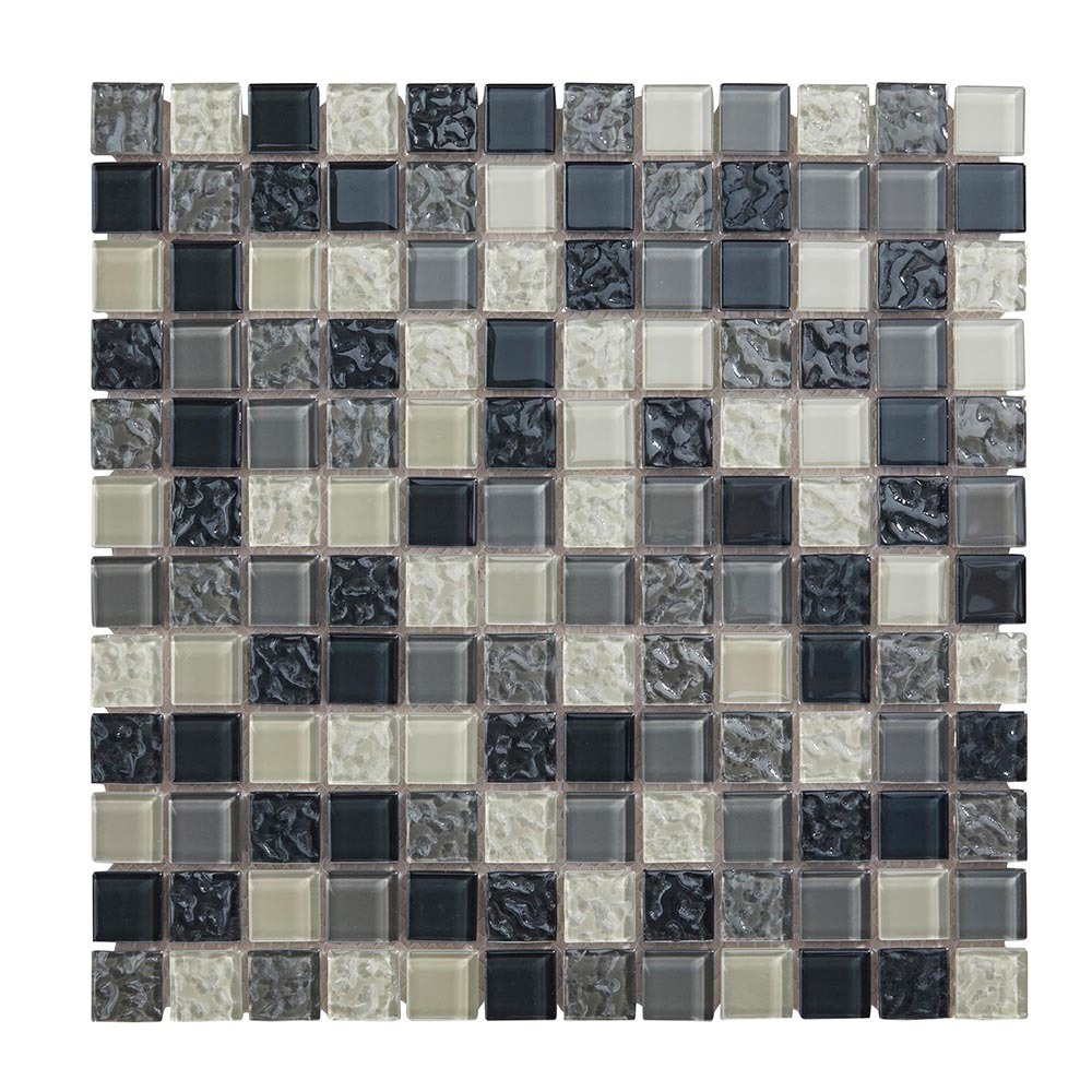 Malha de mosaico calabria preto, cinzento e branco 30 x 30 cm