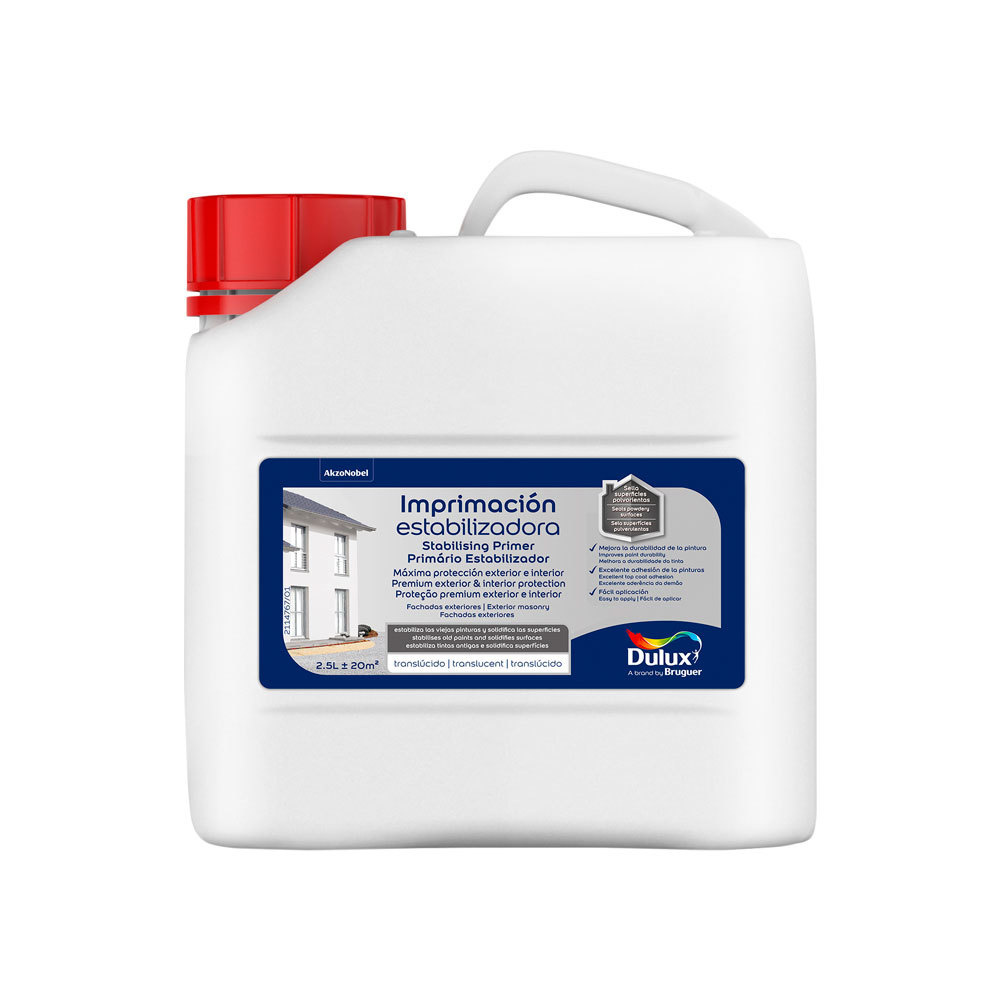 Imprimación estabilizadora blanca dulux by bruguer 2,5 l