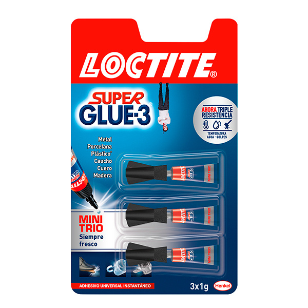 Pack de 3 adhesivos super glue-3 loctite 1 g