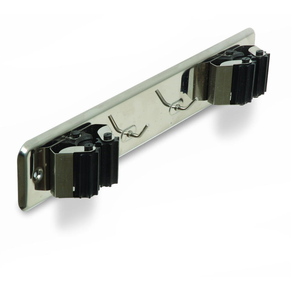 SUPORTE DE VASSOURAS 2 ROLOS DE AÇO INOXIDÁVEL
