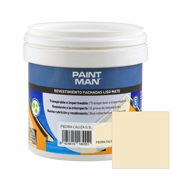 Muestra revestimento fachadas liso mate piedra paintman 0,5l