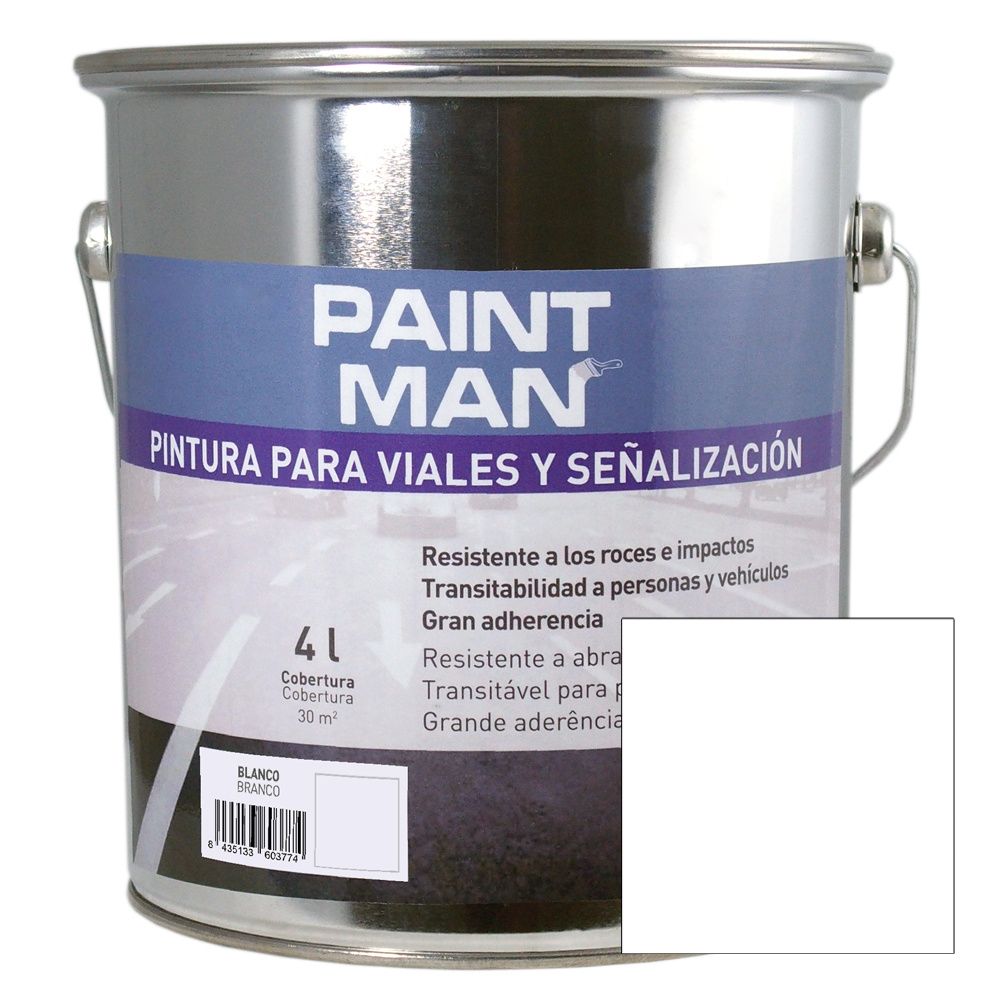 Pintura para viales y señalización blanco paintman 4 l