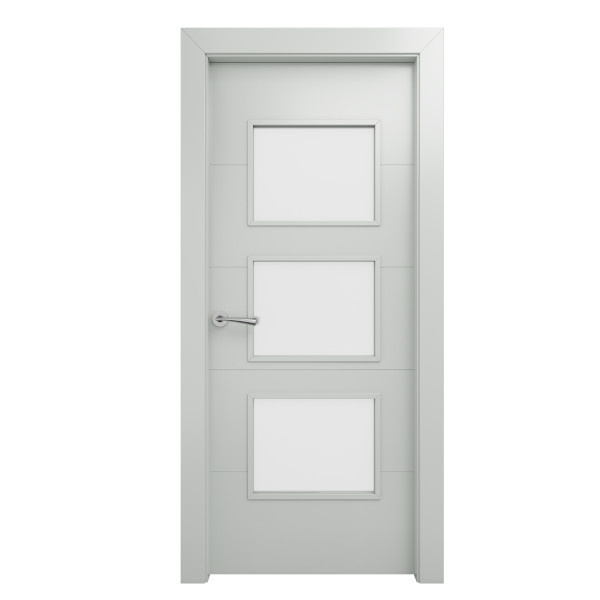 Puerta acristalada Cies lacada gris derecha 203 x 72,5 cm